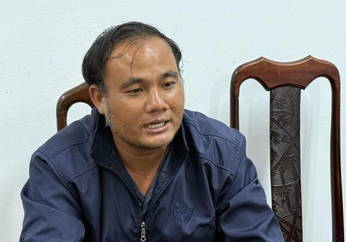 Đối tượng Nguyễn Hồng Lĩnh tại cơ quan Công an.