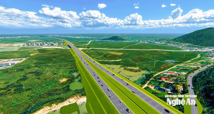 Phối cảnh 1 đoạn Dự án cao tốc Vinh - Thanh Thủy. Ảnh: Thành Duy