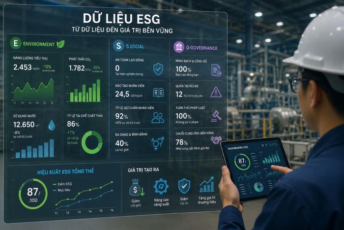 Thu thập dữ liệu ESG mới là bước đầu; quan trọng hơn là doanh nghiệp có khả năng phân tích và chuyển dữ liệu thành quyết định quản trị. Ảnh: Minh họa