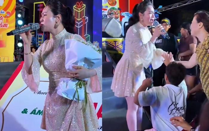 Nhật Kim Anh thường xuyên nhận lời đi diễn ở các sân khấu hội chợ.