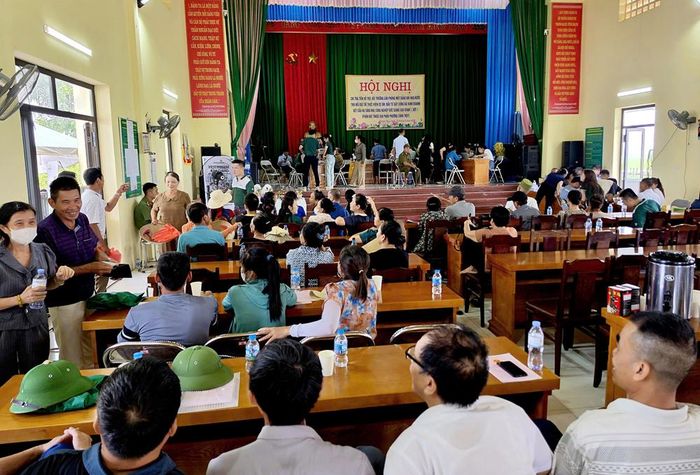 Một góc nhà văn hóa thuộc tổ dân phố Tân Khánh, phường Cảnh Thụy - điểm chi trả tiền đền bù, hỗ trợ thu hồi đất đợt 1 thuộc Dự án Khu công nghiệp Đức Giang giai đoạn 1.