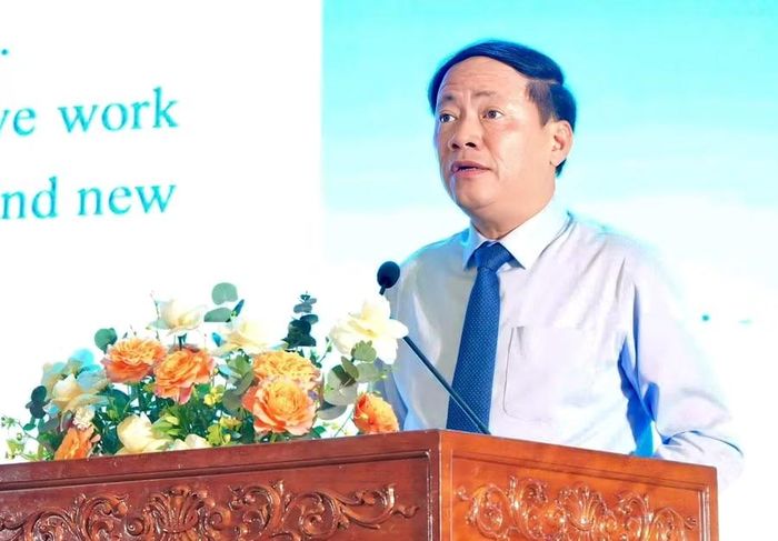  Chủ tịch UBND tỉnh Phạm Anh Tuấn phát biểu tại lễ khai mạc. Ảnh: Dương Linh 