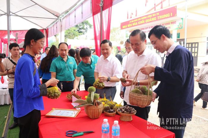 Các đại biểu tham quan gian hàng trưng bày sản phẩm