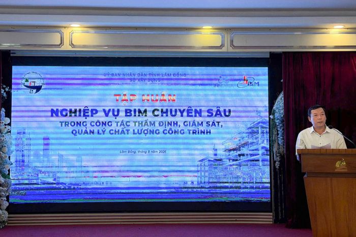 Ông Huỳnh Ngọc Thanh, Phó Giám đốc Sở Xây dựng Lâm Đồng phát biểu khai mạc tại khu vực Phan Thiết