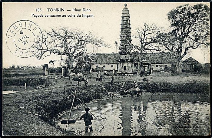 Ảnh tháp Phổ Minh được dùng làm bưu ảnh thời Pháp thuộc.