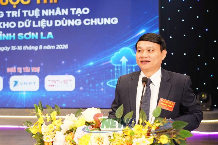 Đồng chí Đặng Ngọc Hậu, Phó Chủ tịch UBND tỉnh, Trưởng Ban Tổ chức Cuộc thi phát biểu khai mạc cuộc thi.