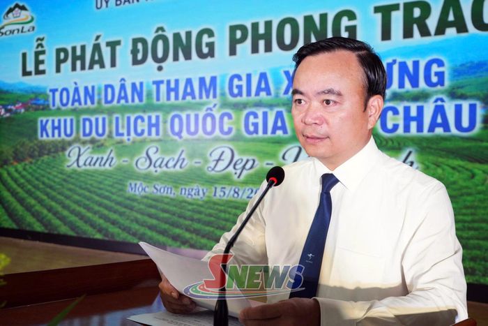 Đồng chí Hà Trung Chiến phát biểu tại buổi lễ.