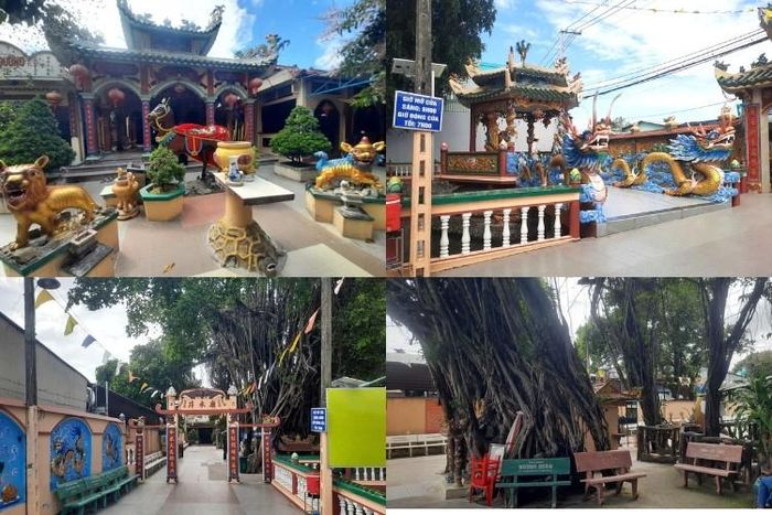 Khuôn viên Miễu Mạch Nước được chỉnh trang, với nhiều cây xanh tạo không gian thoáng mát cho khách đến thăm. Ảnh: Trường Vũ.
