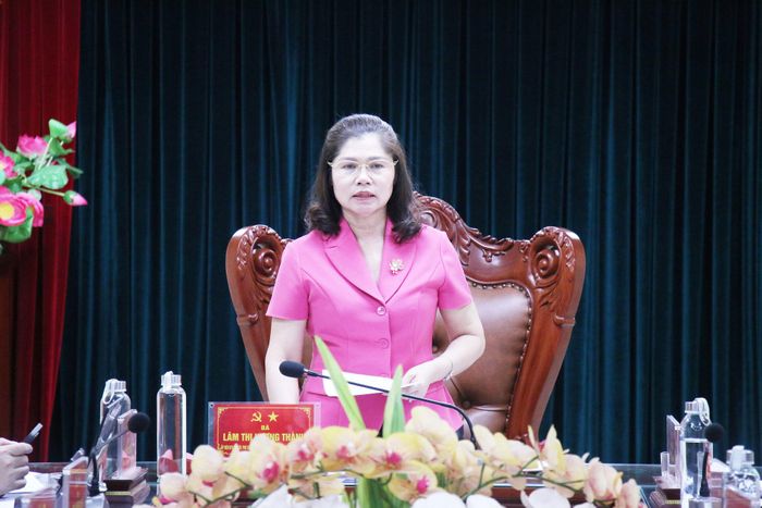 Phó Chủ tịch HĐND tỉnh Lâm Thị Hương Thành kết luận tại buổi giám sát. Ảnh: Mai Phương