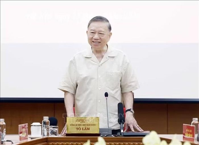 Tổng Bí thư, Chủ tịch nước Tô Lâm phát biểu chỉ đạo tại Phiên họp thứ hai Ban Chỉ đạo Trung ương về phát triển văn hóa Việt Nam - Ảnh: TTXVN