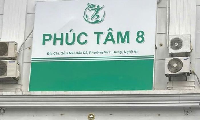 Bên ngoài cơ sở Phúc Tâm 8. Ảnh: Công an Nghệ An