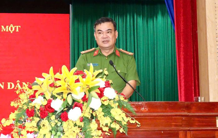 Thượng tá Võ Thành Trung, Trưởng Công an phường phát biểu