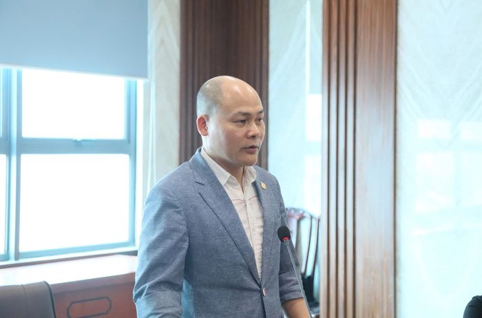 Đại diện doanh nghiệp nêu ý kiến. Ảnh: PV
