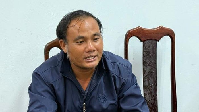 Hình ảnh đối tượng Lĩnh khai nhận tội tại cơ quan công an. Ảnh: S. Đức - ANTV.