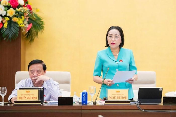 Phó Chủ tịch Quốc hội Nguyễn Thị Thanh phát biểu kết luận. Ảnh: Media Quốc hội