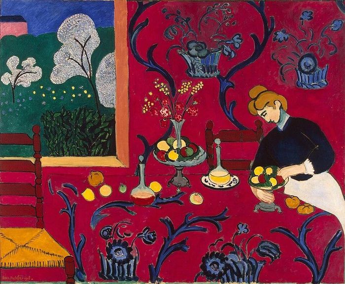  Tác phẩm nổi tiếng Căn phòng đỏ (Hòa sắc đỏ) (La chambre rouge; La desserte – harmonie rouge) do họa sĩ người Pháp Henri Matisse vẽ vào năm 1908. Ảnh: wikipedia. 