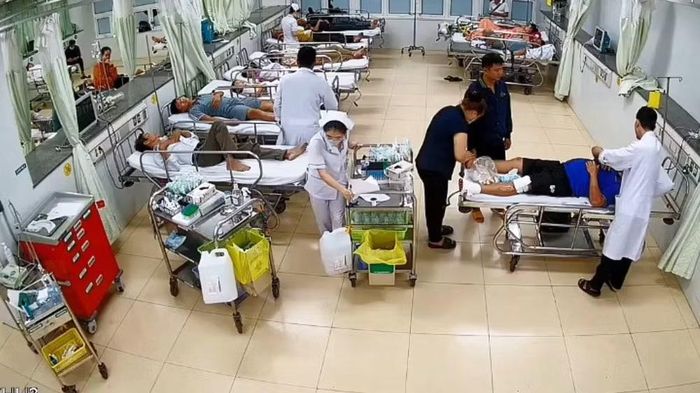 Những người bị thương được đưa vào Bệnh viện đa khoa Bà Rịa cấp cứu. (Ảnh: Bệnh viện cung cấp)