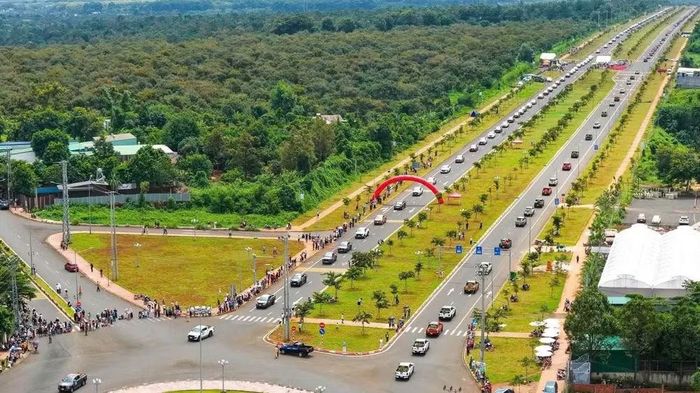 Đoàn xe bán tải chở sầu riêng dài nhất thế giới với 525 xe. (Ảnh: CTV)