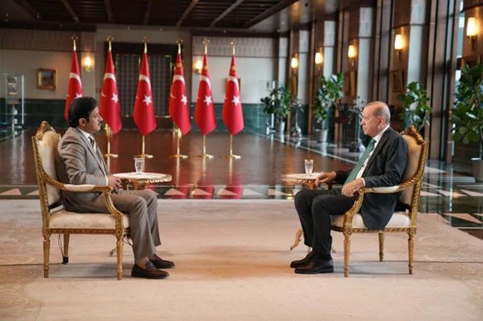 Tổng thống Thổ Nhĩ Kỳ trong cuộc phỏng vấn độc quyền với Al Jazeera. Ảnh: Al Jazeera