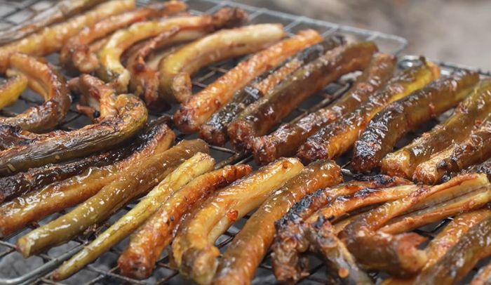 Con lịch là loại thực phẩm giàu dinh dưỡng, chế biến được nhiều món ngon như om củ chuối, nướng... Ảnh: Bombom Vlog