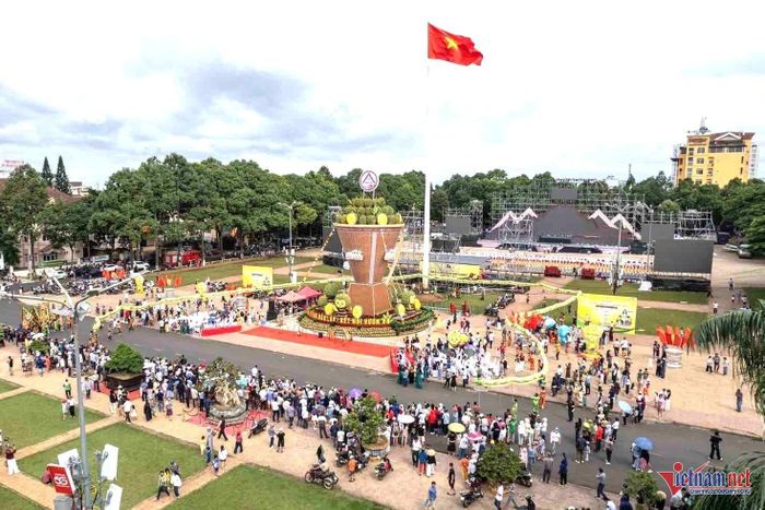 Gùi sầu riêng nhìn từ trên cao. Ảnh: Hải Dương