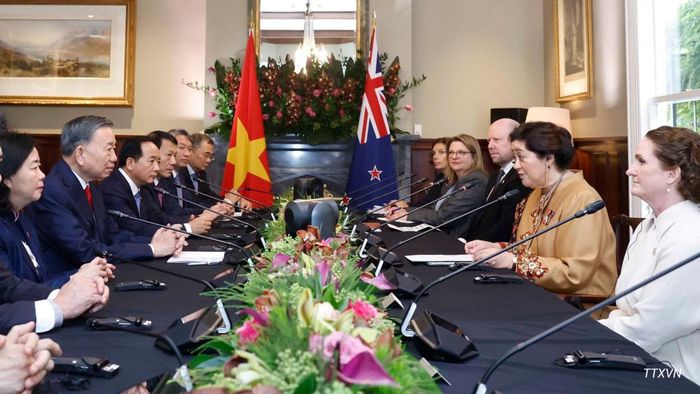 Tổng Bí thư, Chủ tịch nước Tô Lâm hội kiến Toàn quyền New Zealand Dame Cindy Kiro. Ảnh: TTXVN.