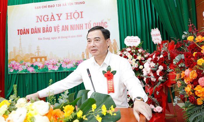  Đồng chí Vũ Trí Hải phát biểu tại ngày hội. 