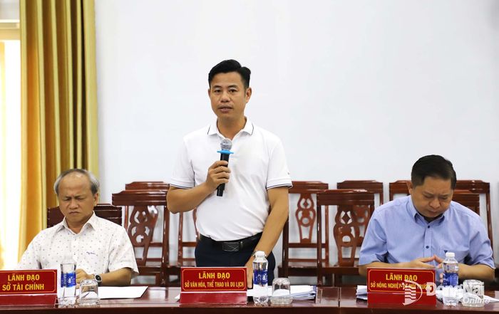 Phó Giám đốc Sở Văn hóa, Thể thao và Du lịch thành phố Đồng Nai Vũ Thanh Ngữ phát biểu tại buổi làm việc. Ảnh: My Ny