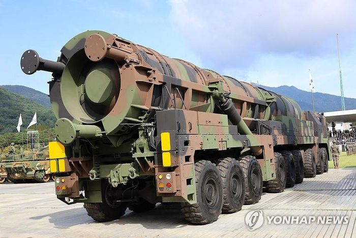 Tên lửa đạn đạo Hyunmoo-5 của Hàn Quốc. Ảnh: Yonhap