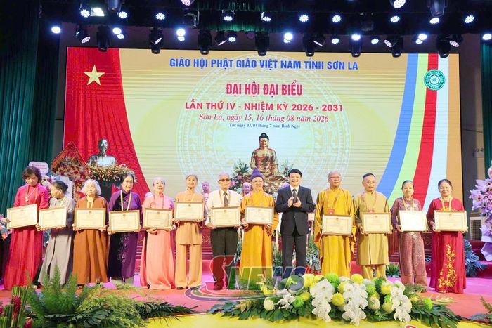Đồng chí Đặng Ngọc Hậu, Phó Chủ tịch UBND tỉnh, trao bằng khen của UBND tỉnh cho các cá nhân.