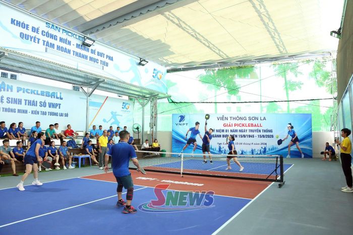 Trận chung kết thi đấu môn pickleball nội dung đôi nam nữ.
