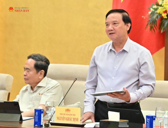 Phó Chủ tịch Quốc hội Nguyễn Khắc Định phát biểu. Ảnh: Quang Khánh