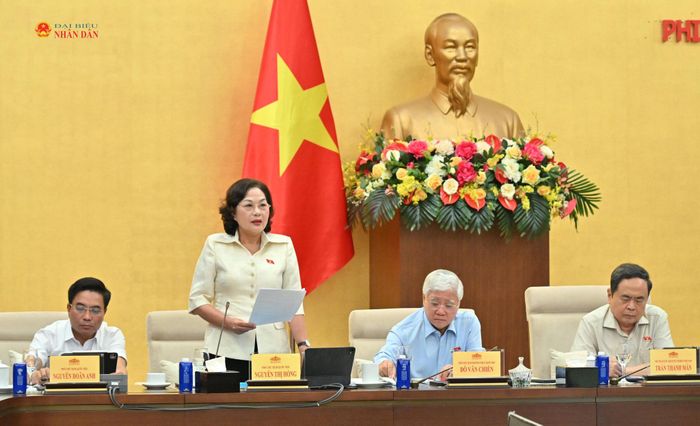 Phó Chủ tịch Quốc hội Nguyễn Thị Hồng phát biểu. Ảnh: Quang Khánh
