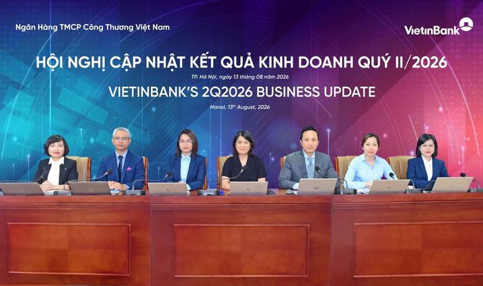Hội nghị cập nhật kết quả kinh doanh quý 2/2026 của VietinBank. Ảnh: CTG