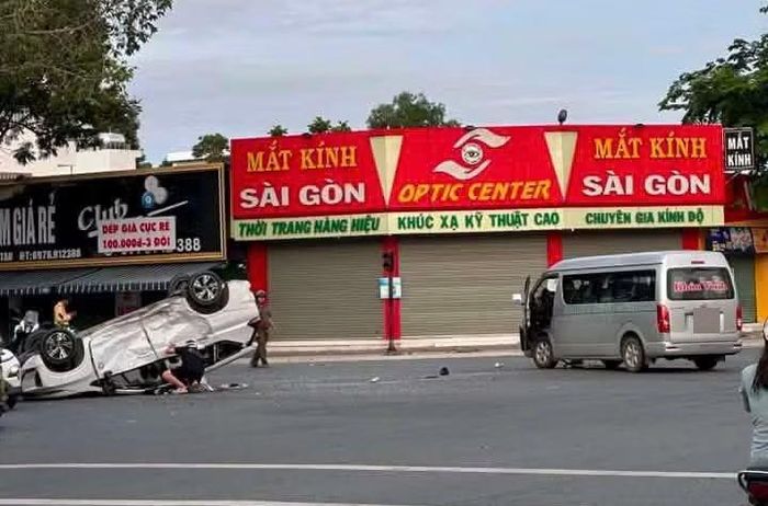 Hiện trường vụ tai nạn giao thông.