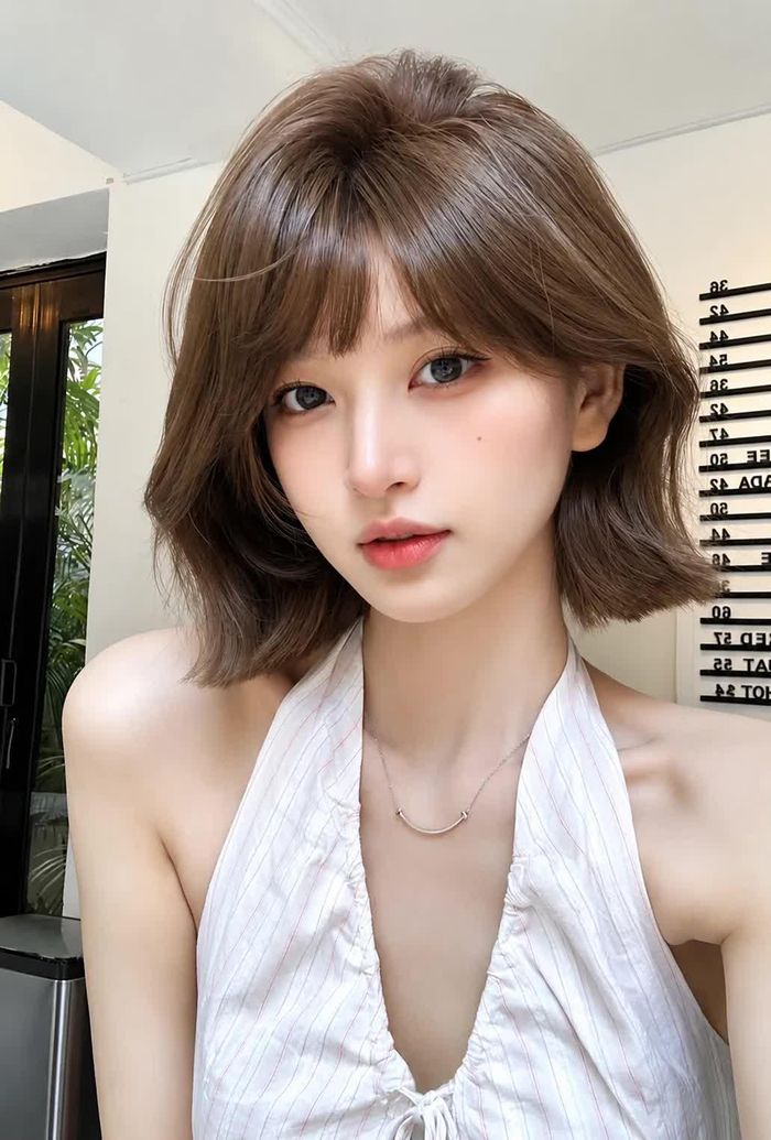Nếu thích tóc sáng màu nhưng không muốn sắc vàng quá rõ, nâu trà sữa yến mạch là lựa chọn đáng thử