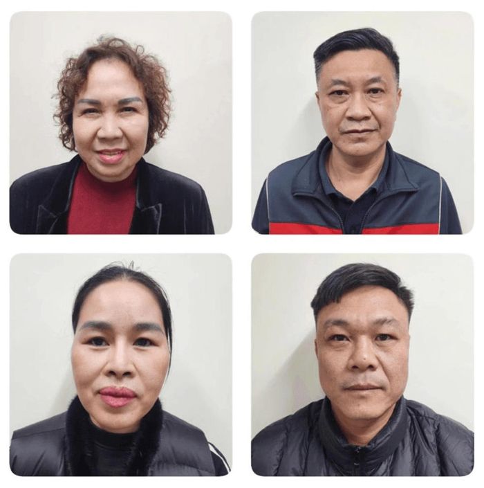 Một số bị can trong vụ án. Ảnh: Cơ quan Công an