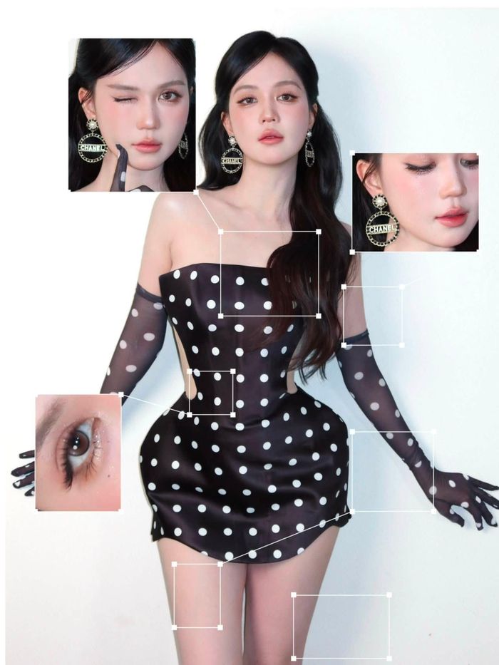 Để chứng minh sắc vóc tuổi U40, Ngọc Trinh đăng tải bộ ảnh diện váy mini dáng quây, phom ôm sát cơ thể với những khoảng hở hai bên eo. 