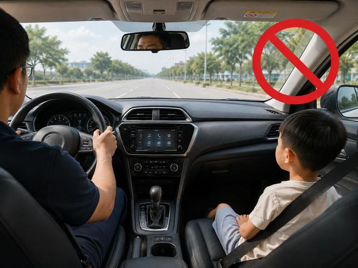 Từ 15/8/2026, nhiều quy định xử phạt giao thông mới chính thức áp dụng, trong đó có các quy định đáng chú ý với người chở trẻ em bằng ô tô. (Hình ảnh minh hoạ bằng AI)