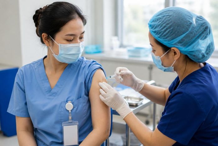 Nhân viên y tế cần được ưu tiên tiêm vaccine vì tiếp xúc với môi trường tiếp xúc với tác nhân gây bệnh.