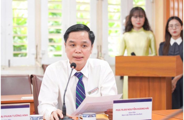 PGS.TS.BS. Nguyễn Hoàng Hải, Giám đốc Bệnh viện Nhân dân Gia Định phát biểu.