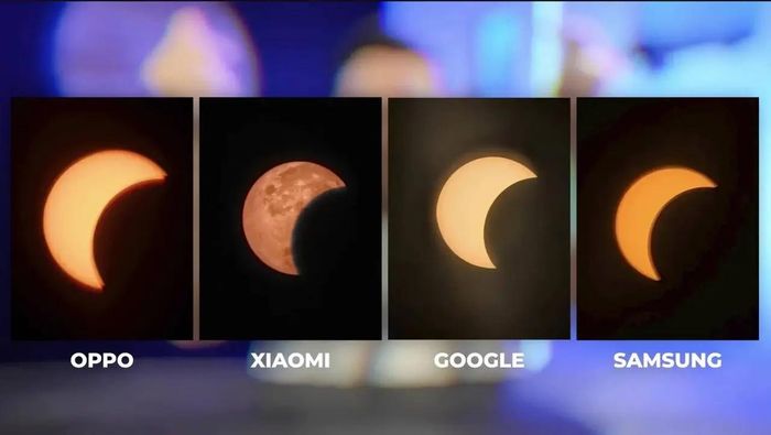 Tính năng Supermoon tự bổ sung chi tiết của Mặt Trăng vào ảnh chụp Mặt Trời. Ảnh: International Cyber Digest. 