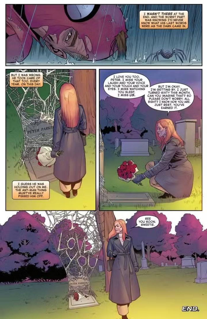  Cảnh tượng MJ tiễn biệt Spider-Man. Ảnh: Marvel Comics. 