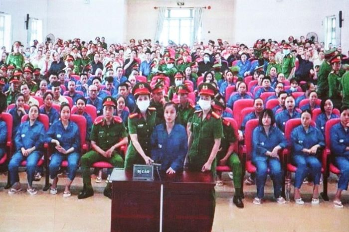 Nguyễn Đỗ Trúc Phương đính chính thông tin tại tòa (ảnh chụp qua màn hình)