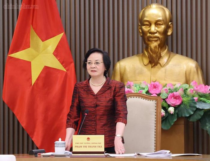 Phó Thủ tướng Phạm Thị Thanh Trà, Chủ tịch Ủy ban Quốc gia về Người cao tuổi Việt Nam phát biểu tại Hội nghị - Ảnh: chinhphu.vn/Thu Giang