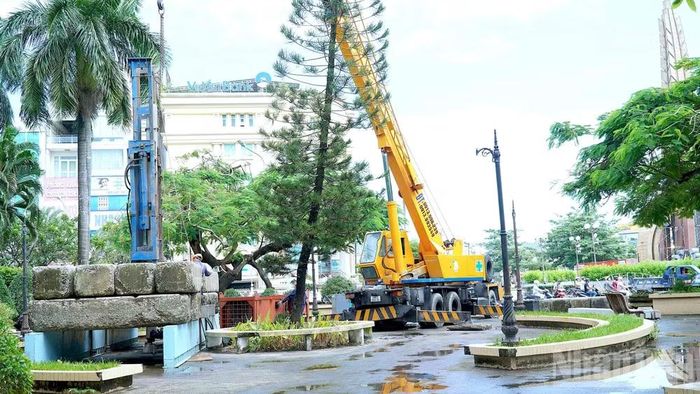 Một góc khu vực công viên Hồng Bàng ngay sau lễ khởi công. (Ảnh: HỮU TÙNG)