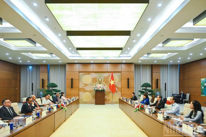 Quang cảnh cuộc tiếp tại Nhà Quốc hội. (Ảnh: DUY LINH)