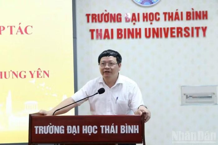 Phó giáo sư, Tiến sĩ Phạm Quốc Thành, Hiệu trưởng Trường đại học Thái Bình đánh giá cao tiềm năng, cơ hội hợp tác.
