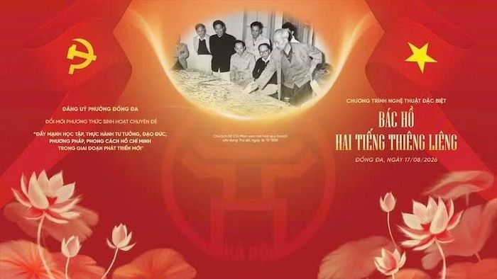 Chương trình nghệ thuật đặc biệt “Bác Hồ-Hai tiếng thiêng liêng”. (Ảnh: Ban tổ chức)