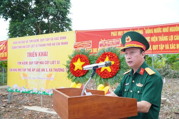 Đại tá Nguyễn Đình Chuẩn phát biểu tại buổi triển khai.